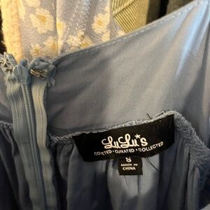 Women’s blue LuLus dress size small crochet top